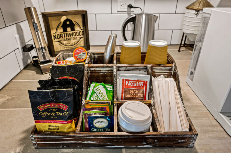 Coffee bar at Northwoods Farmstead in Door County Wisconsin